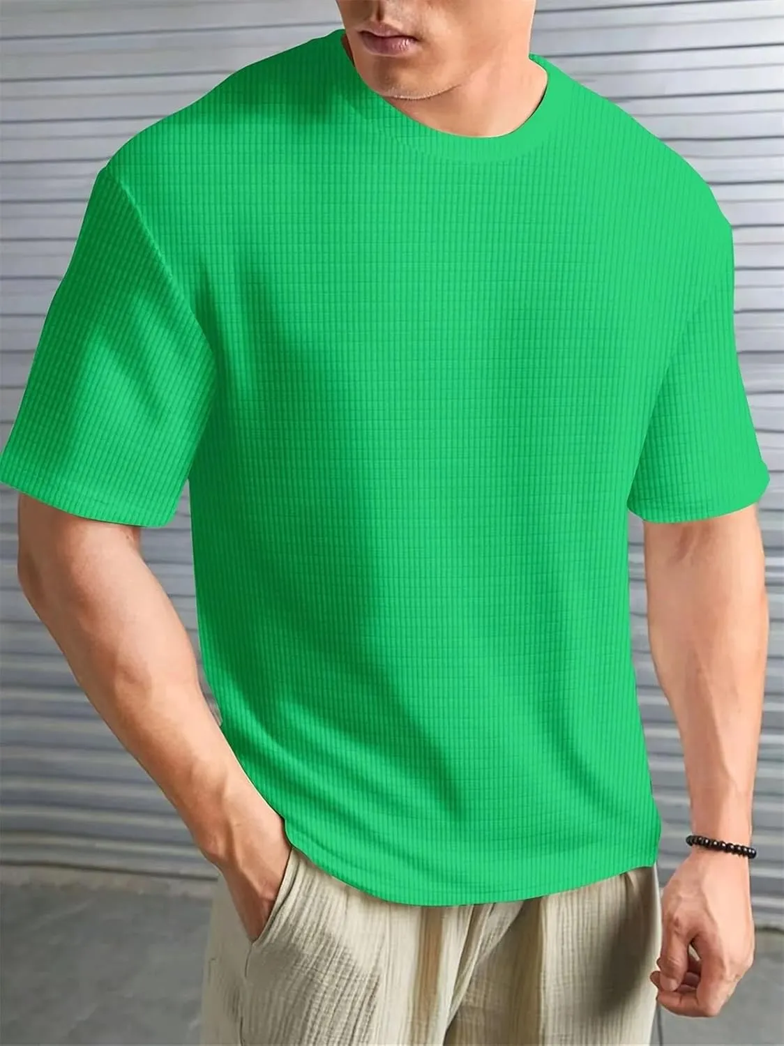 Men's Lightweight Jogging T-Shirt, Summer Slim Fit Crew Neck Basic Casual