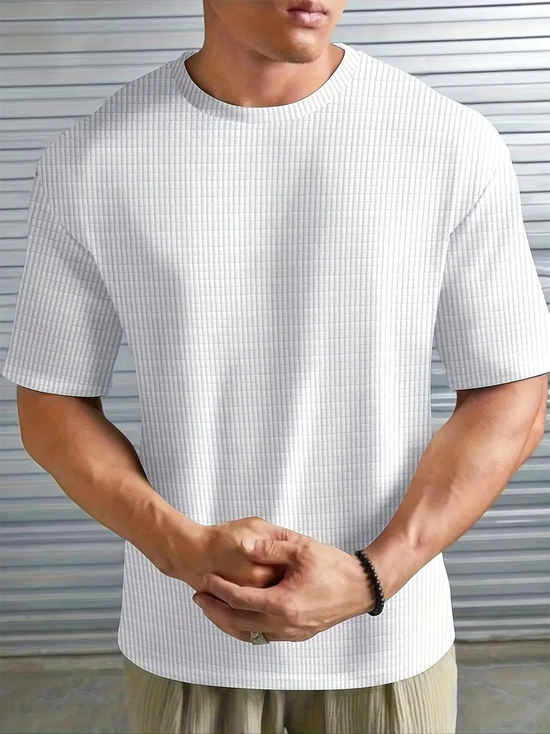 Men's Lightweight Jogging T-Shirt, Summer Slim Fit Crew Neck Basic Casual