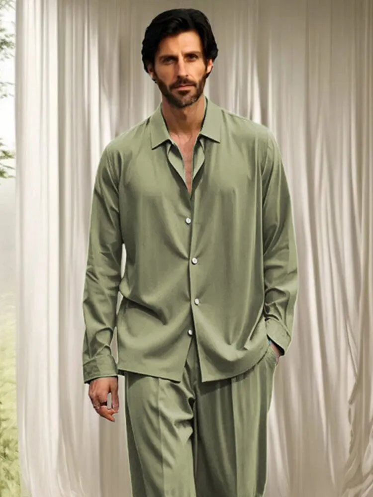 Minimalist Solid Shirt Set