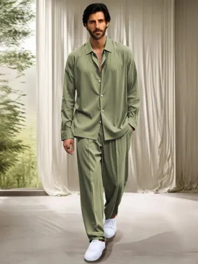 Minimalist Solid Shirt Set