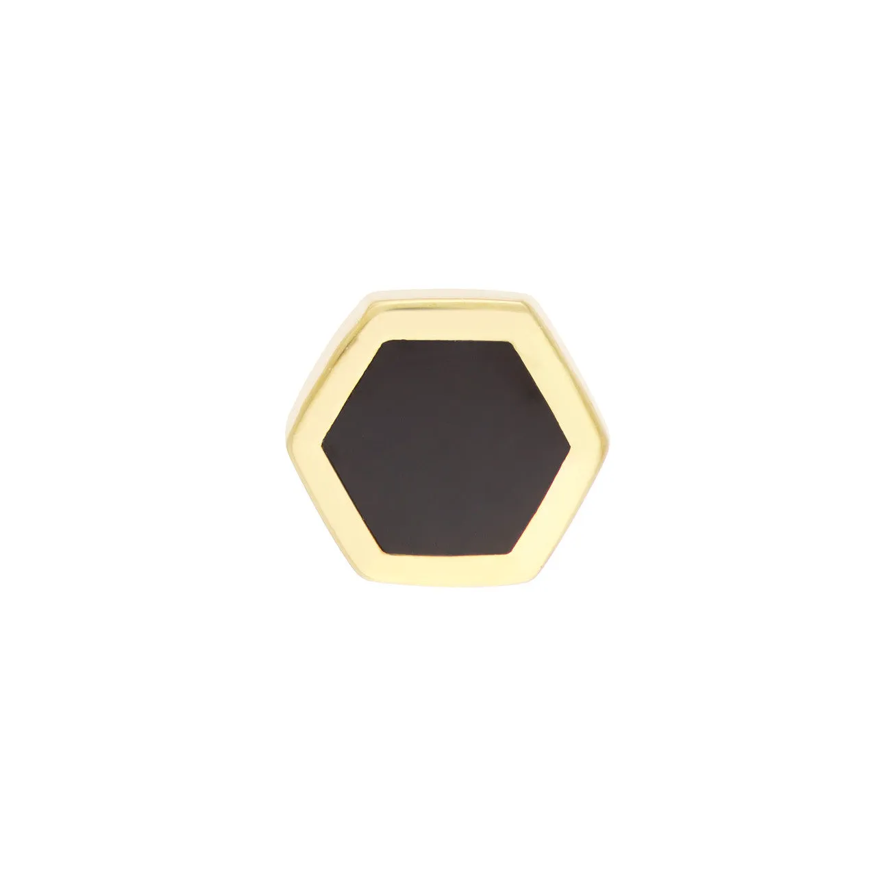 Onyx Enamel Hexagon Stud Earrings