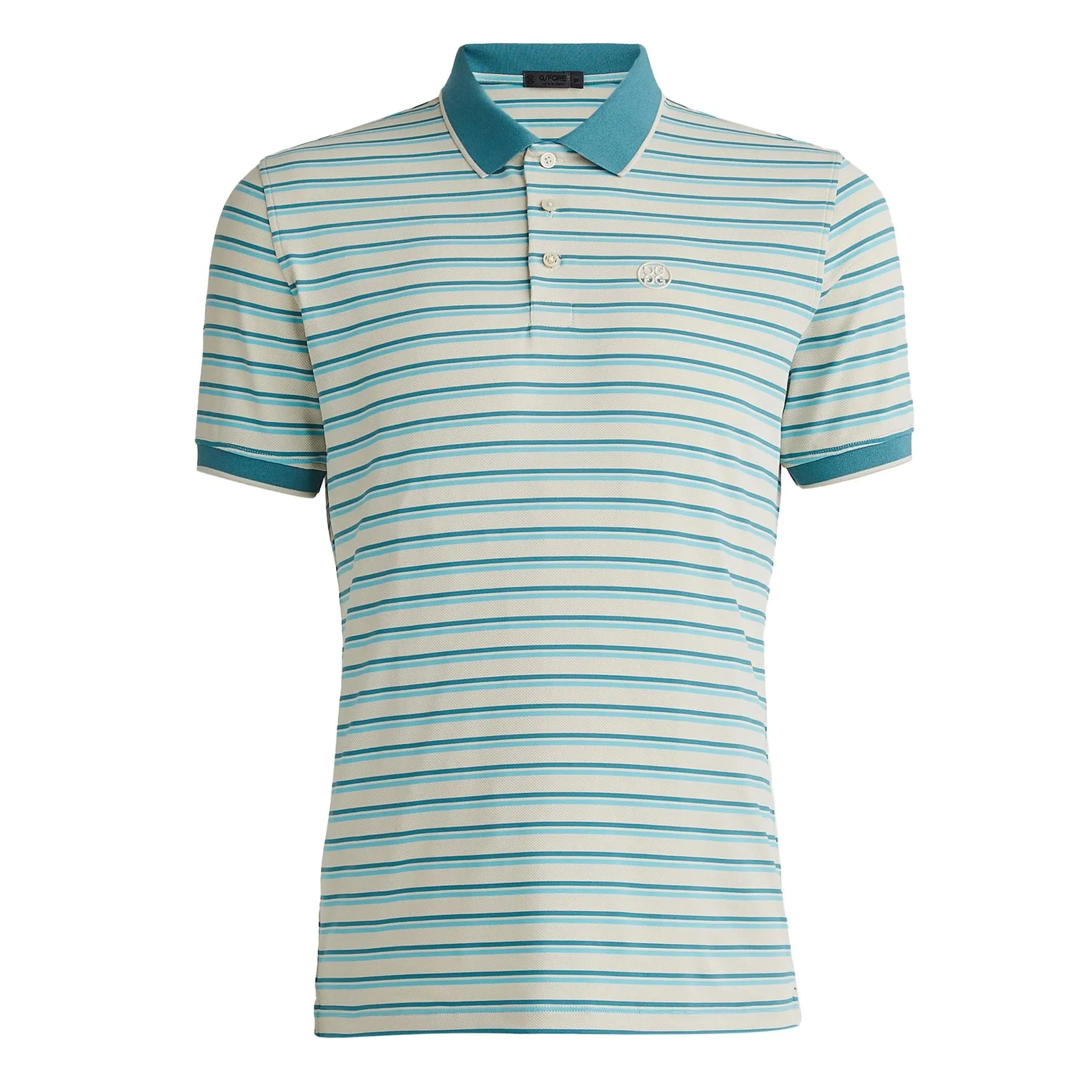 Perforated Stripe Rib Collar Polo Stone - AW23