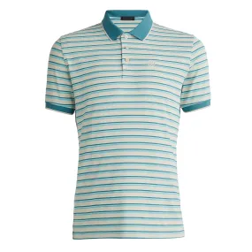 Perforated Stripe Rib Collar Polo Stone - AW23