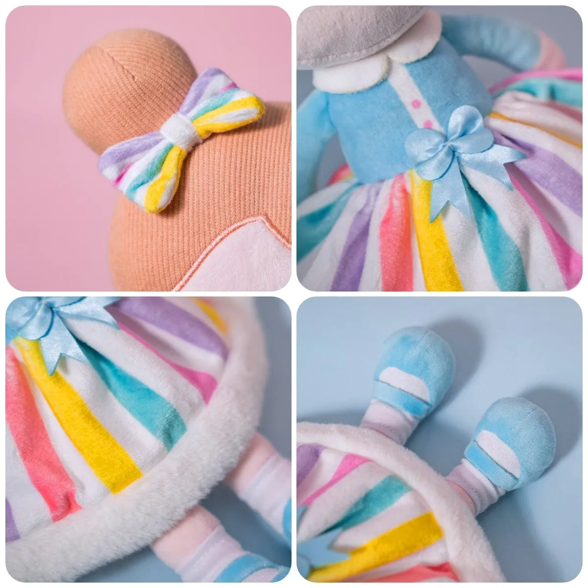 Personalized Iris Rainbow Doll with Blue Baby Rainbow Dress