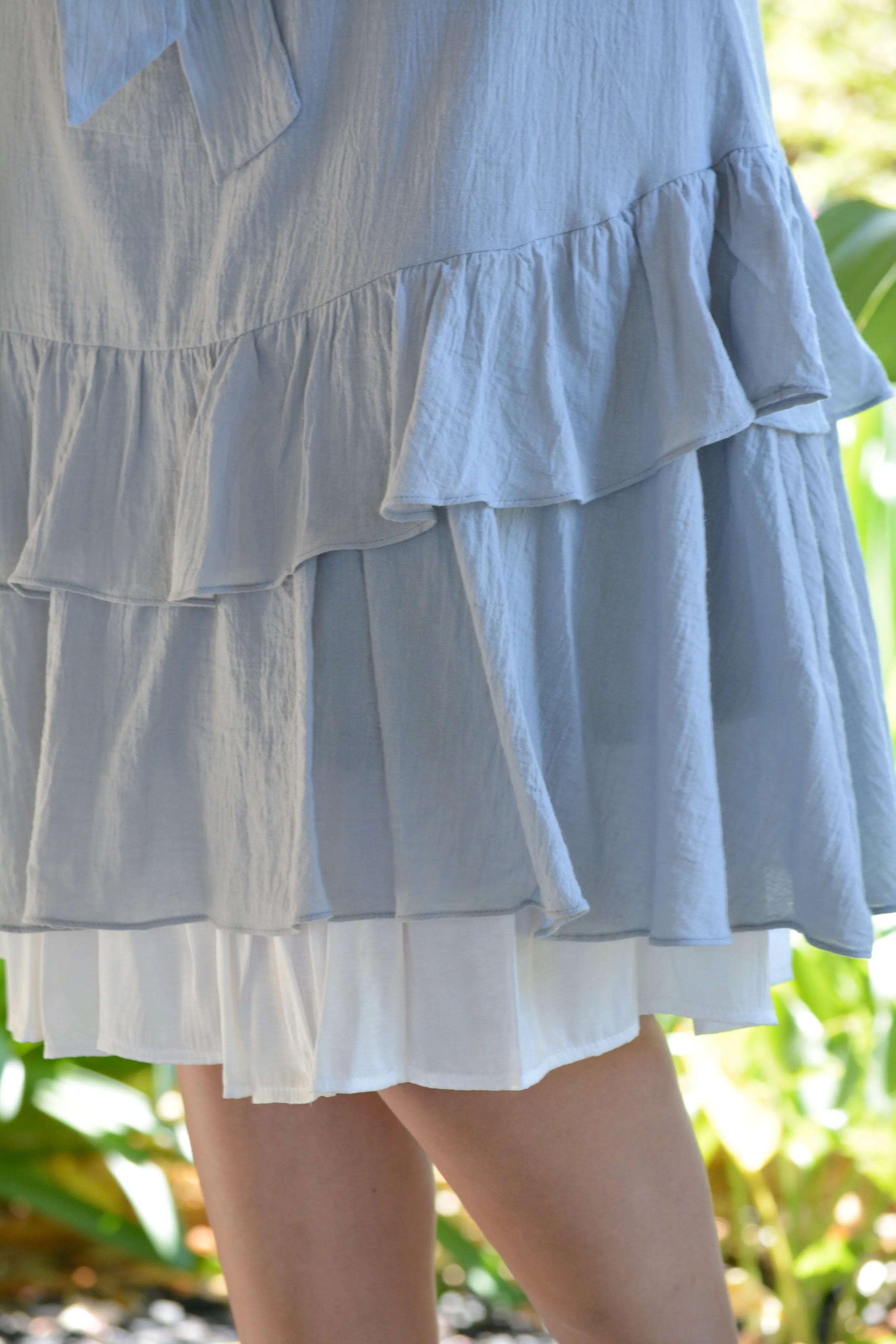 Priya Powder Blue Ruffled Dress