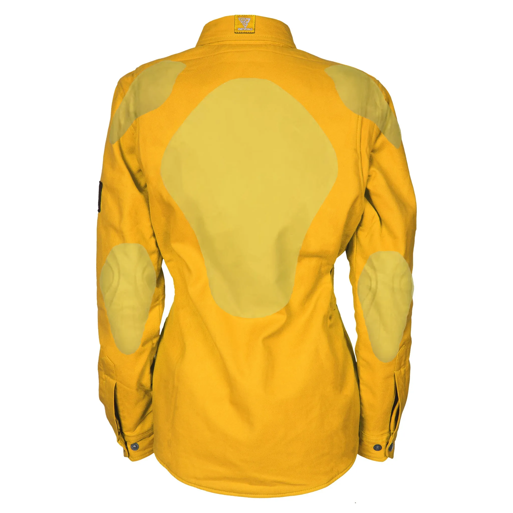 Protective Flannel Shirt for Women - Yellow Solid with Pads