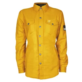 Protective Flannel Shirt for Women - Yellow Solid with Pads
