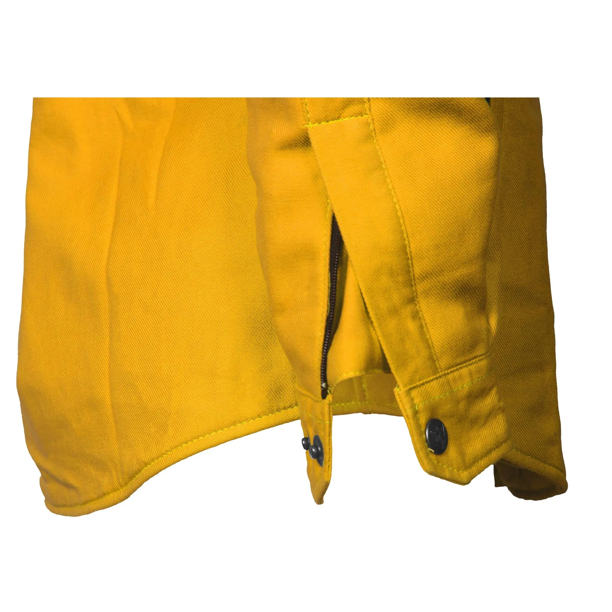 Protective Flannel Shirt for Women - Yellow Solid with Pads