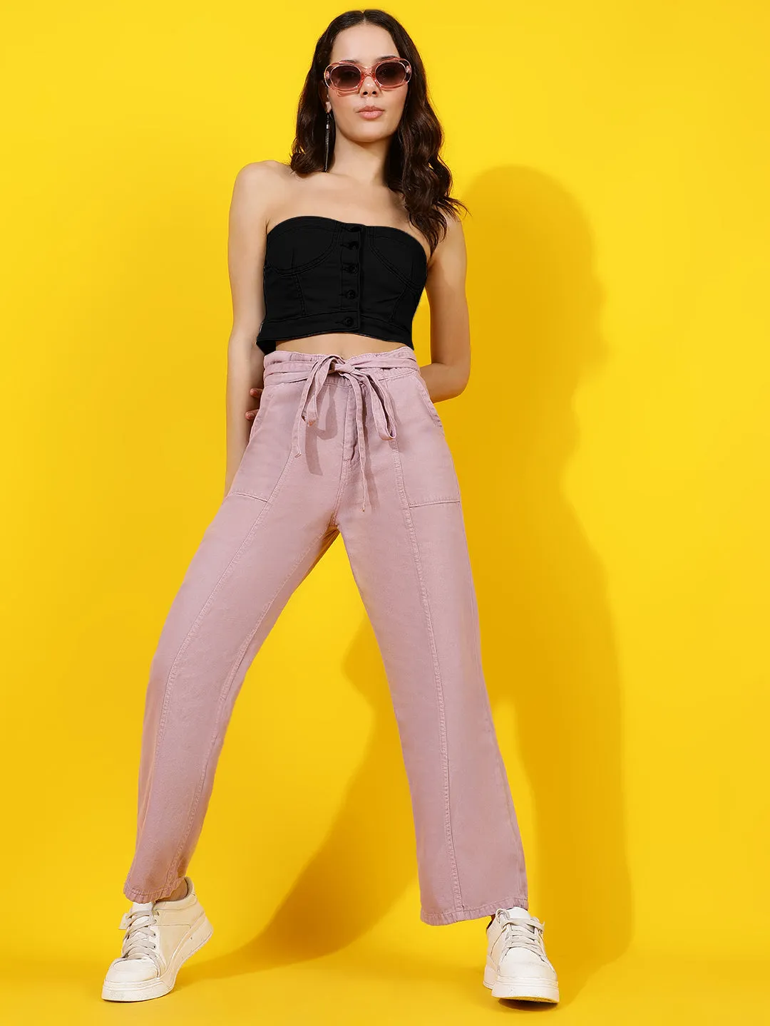 Purple Wide Leg Relaxed Fit Jeans