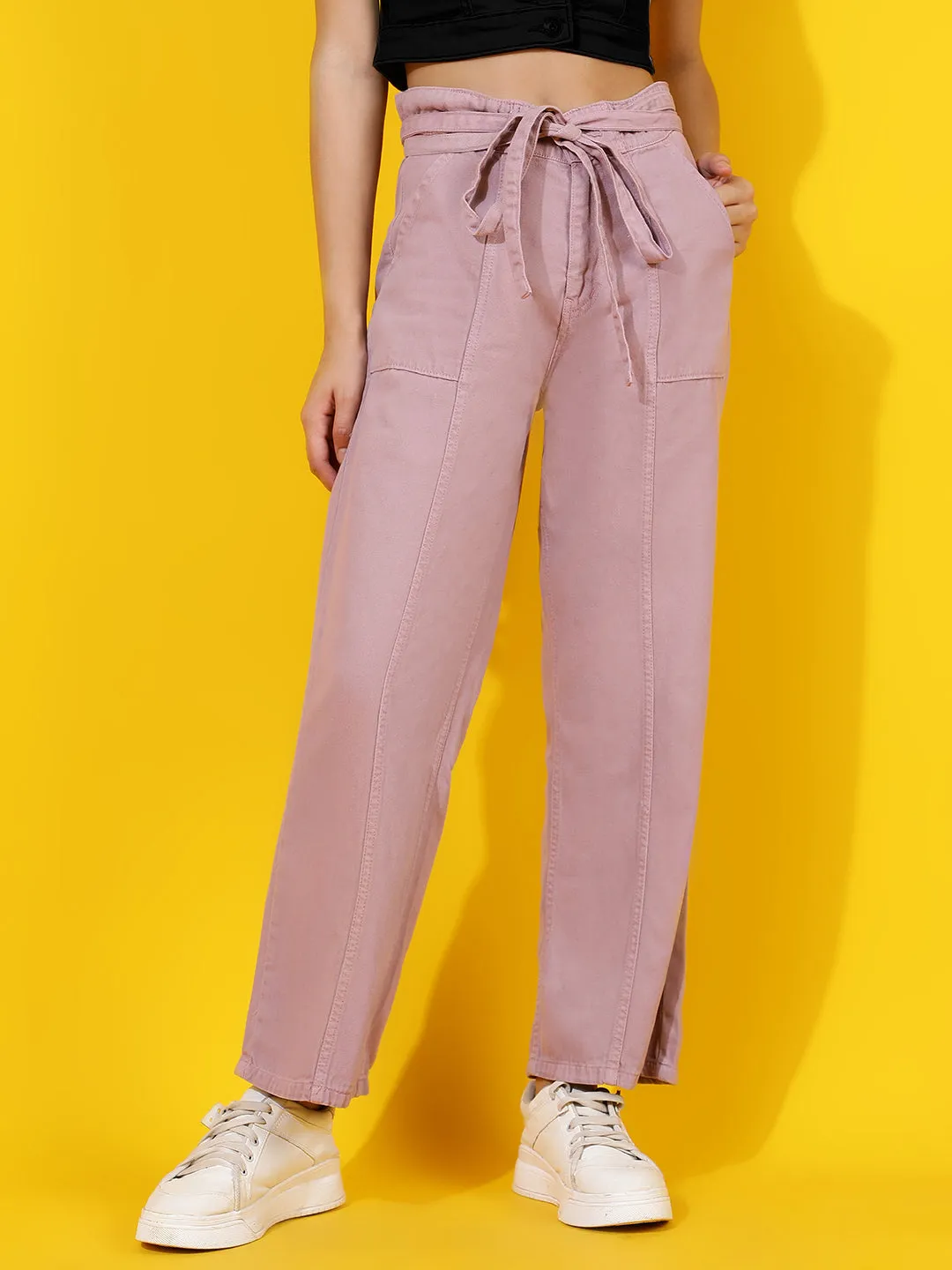 Purple Wide Leg Relaxed Fit Jeans