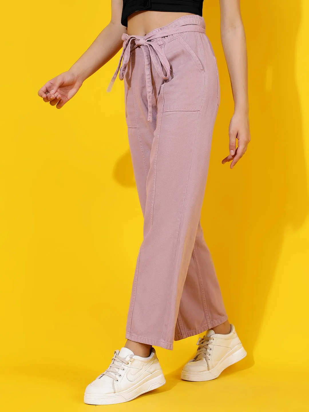 Purple Wide Leg Relaxed Fit Jeans