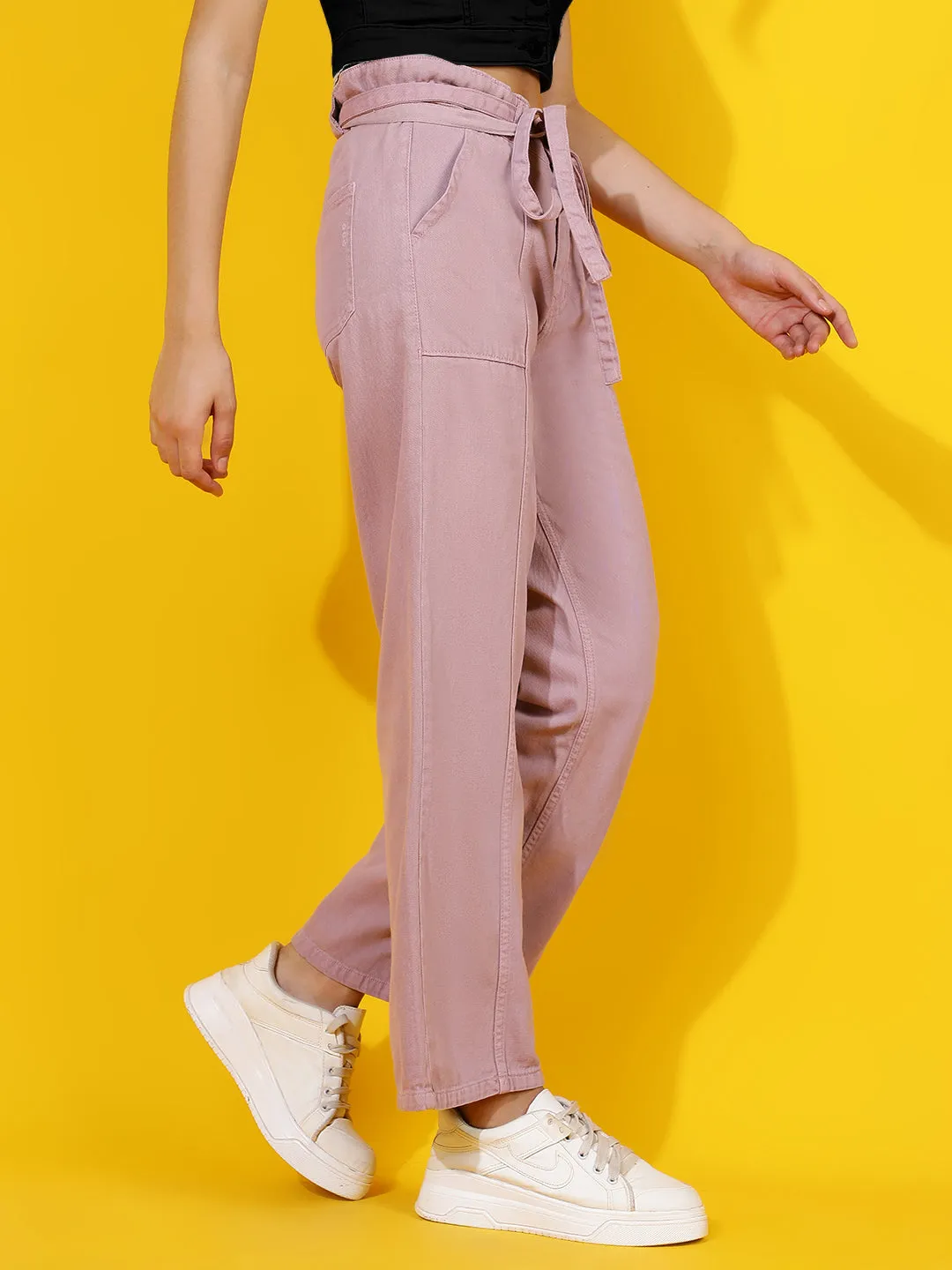 Purple Wide Leg Relaxed Fit Jeans