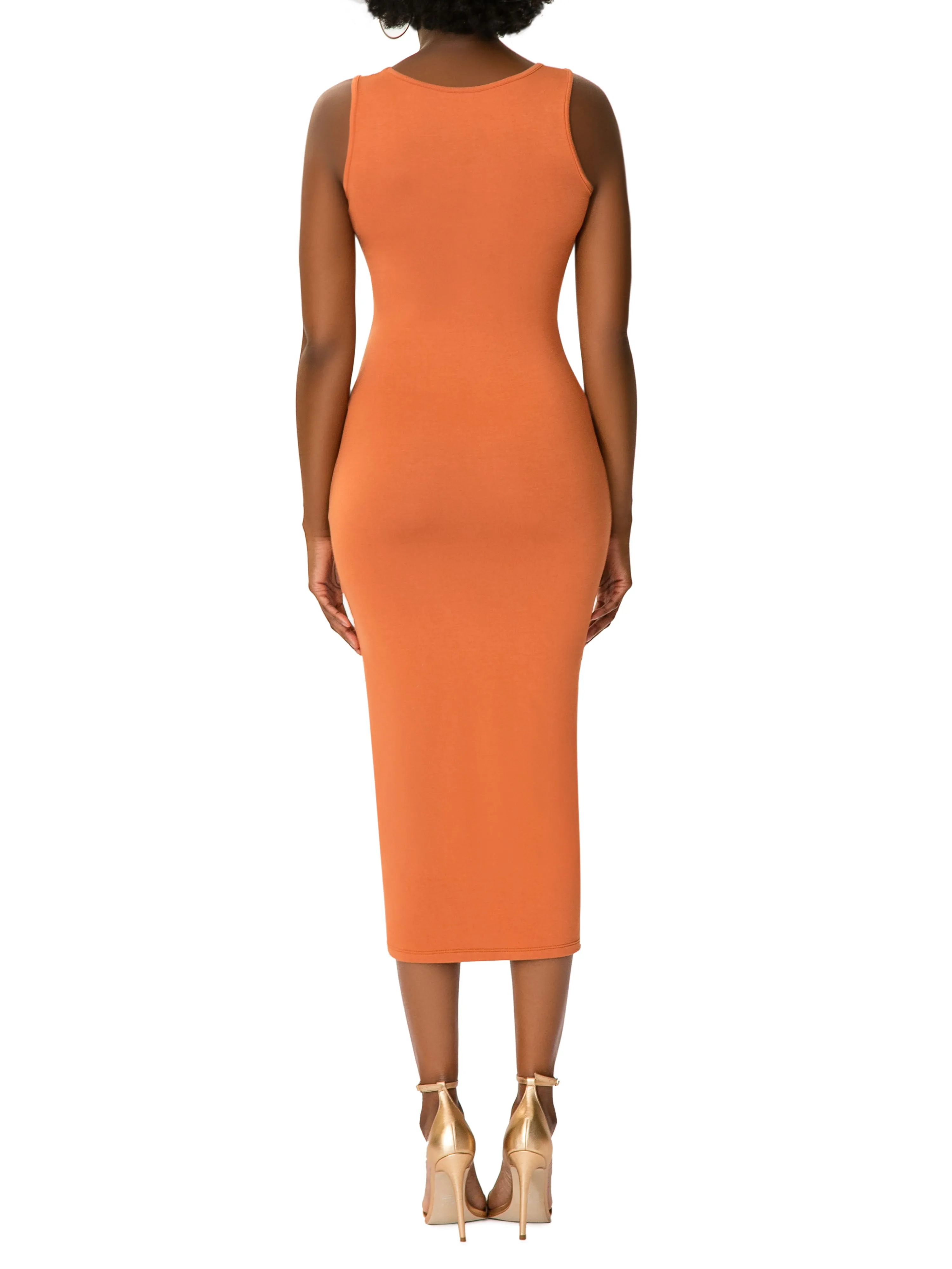"Lala" Bronze Jersey Tank Dress