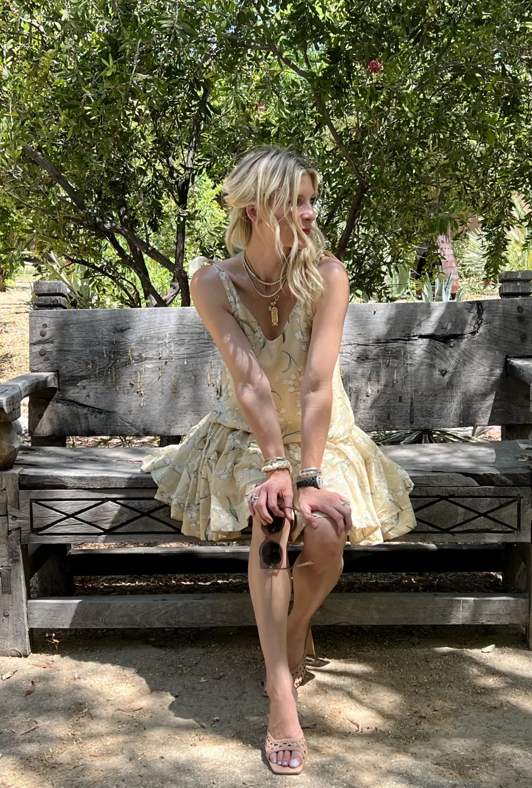 SAMPLE - Tie Top Tank - Ivory Lily of the Valley