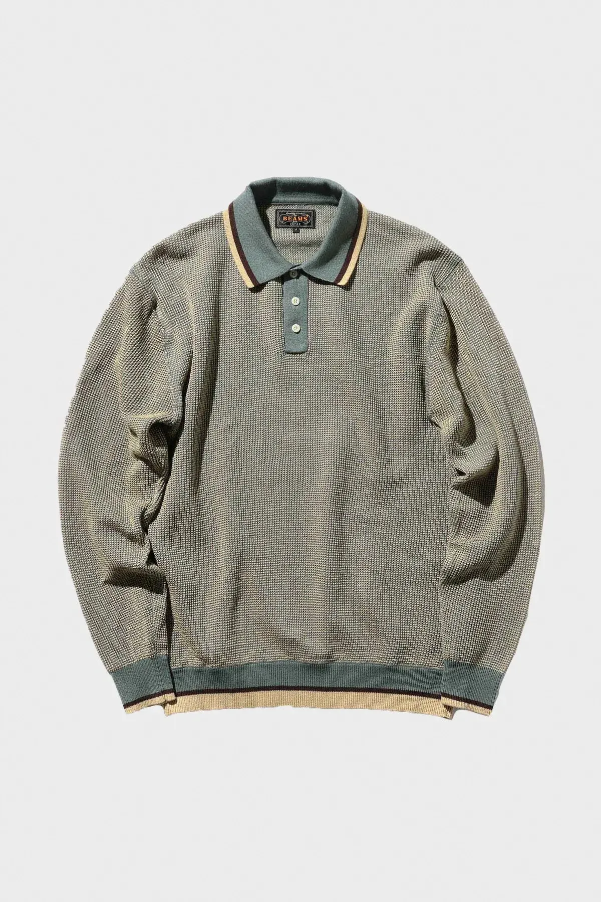 Slab Knit Polo Cotton Linen - Sax