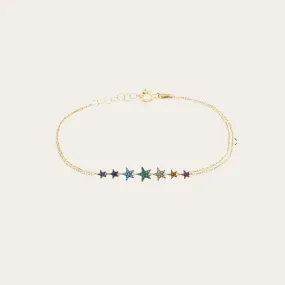 Star Multicolour Bracelet Gold