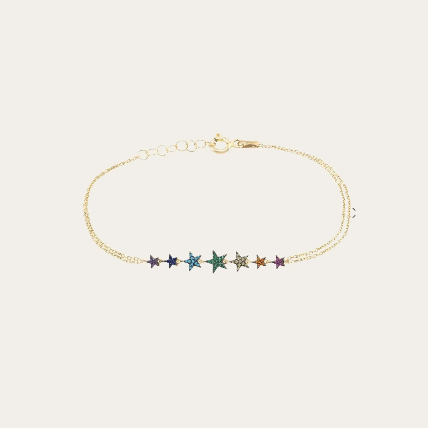 Star Multicolour Bracelet Gold