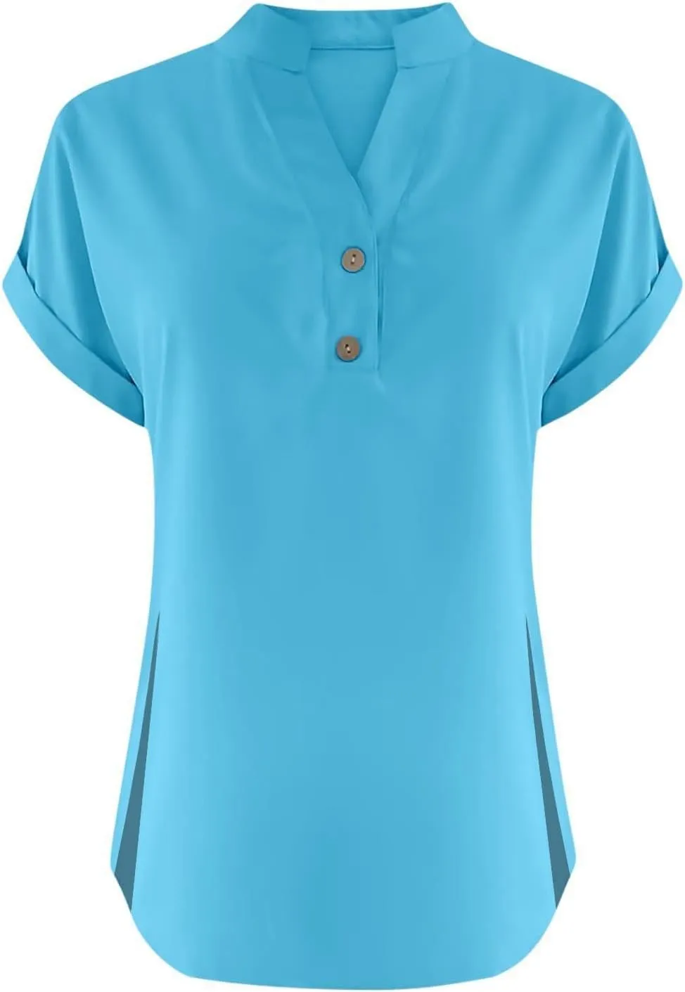 Summer Tops for Women,2025 Trendy Short Sleeve Cotton Linen Shirt Casual Button v Neck Tunic Blouses Outfits