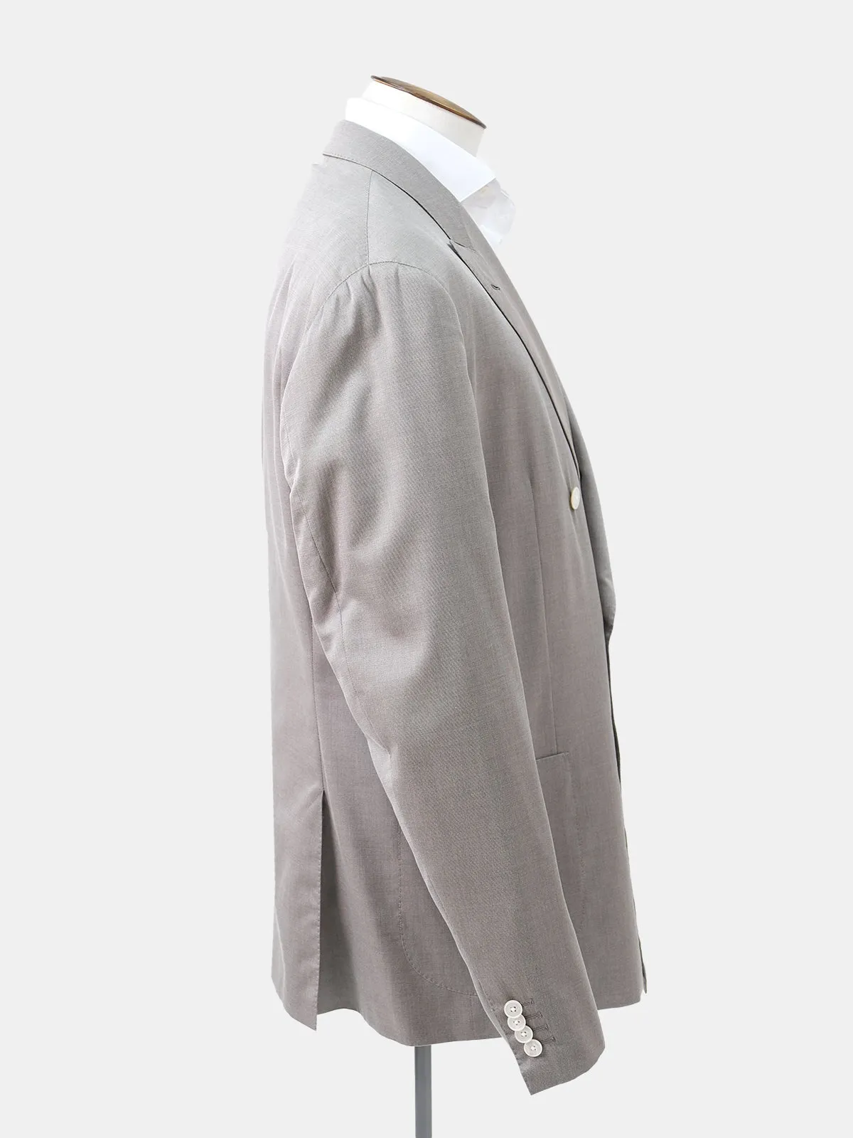 Taupe Cotton, Wool & Silk DB Blazer