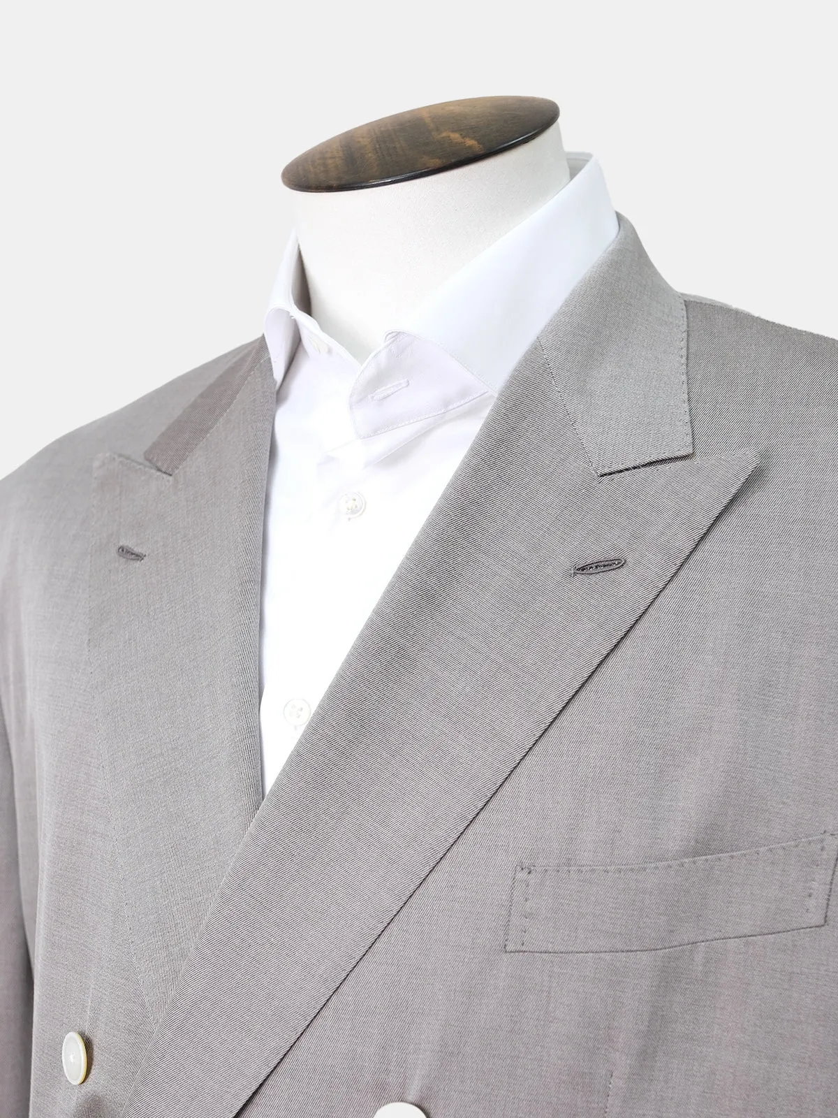 Taupe Cotton, Wool & Silk DB Blazer