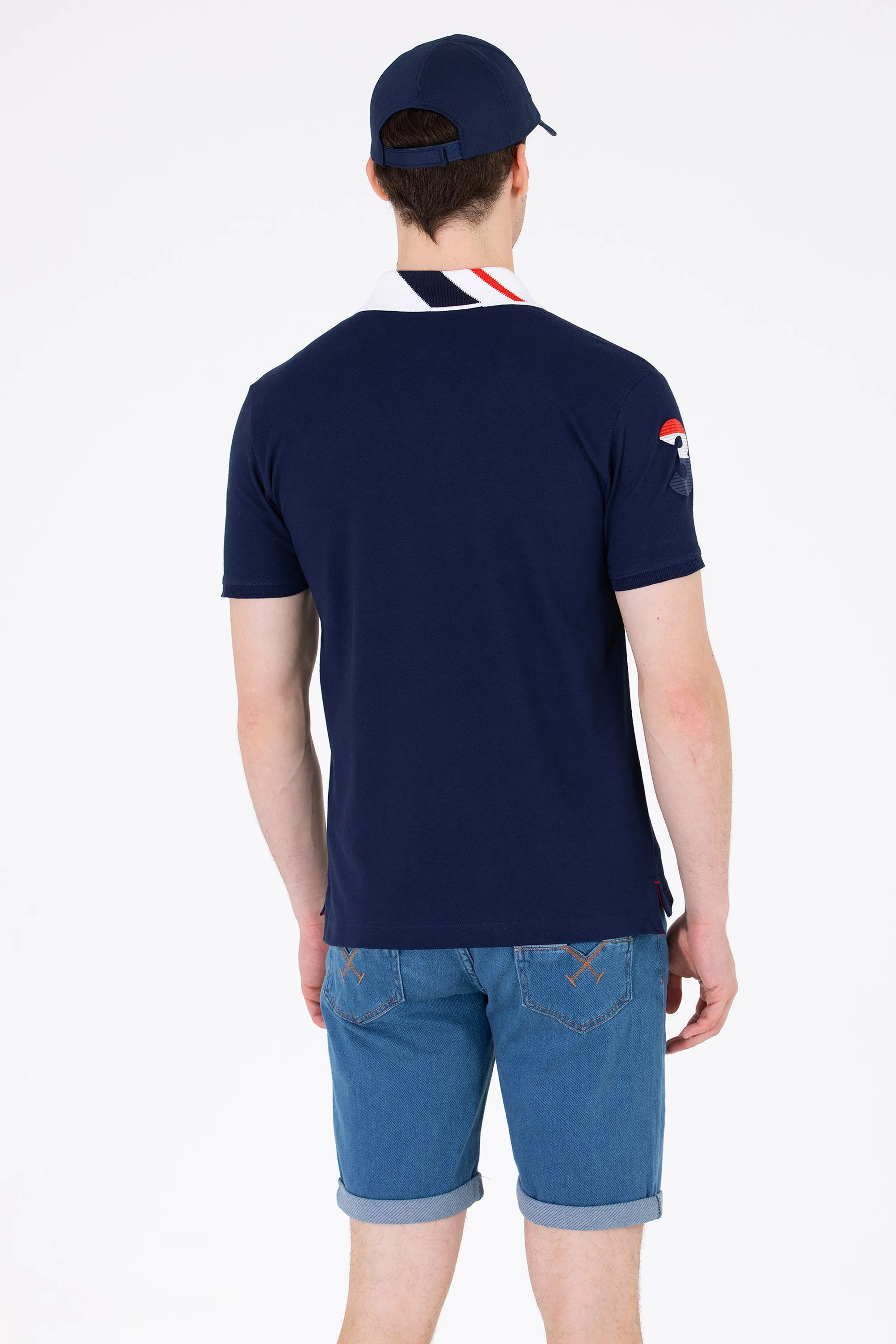 US Polo Assn. Navy Men Polo Shirt Multi Color Horse Navy VR033 USPOM180 USPA
