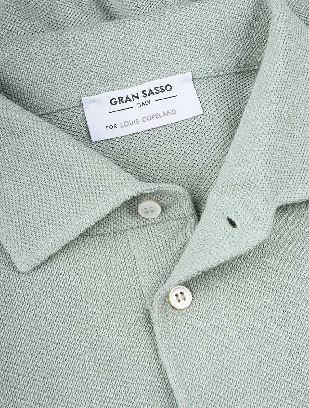 Weave Short Sleeve 3 button Polo Green