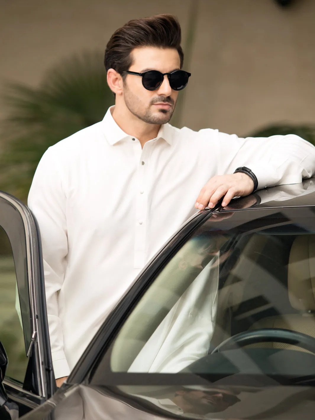 White Blended Kameez Shalwar - ALWA-KS-248