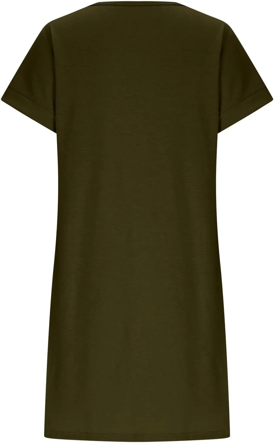 Women 2025 Summer Casual Mini Dresses V Neck Short Sleeve Solid Color Beach Shift Dress with Pockets