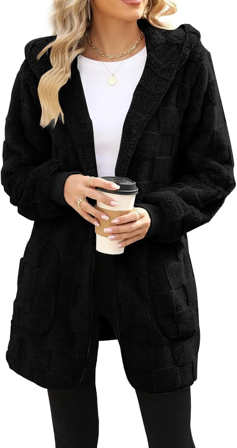 Womens Fleece Zip Up Jacket Shearling Coats Women Winter Dress Coats For Women Light Jackets For Women