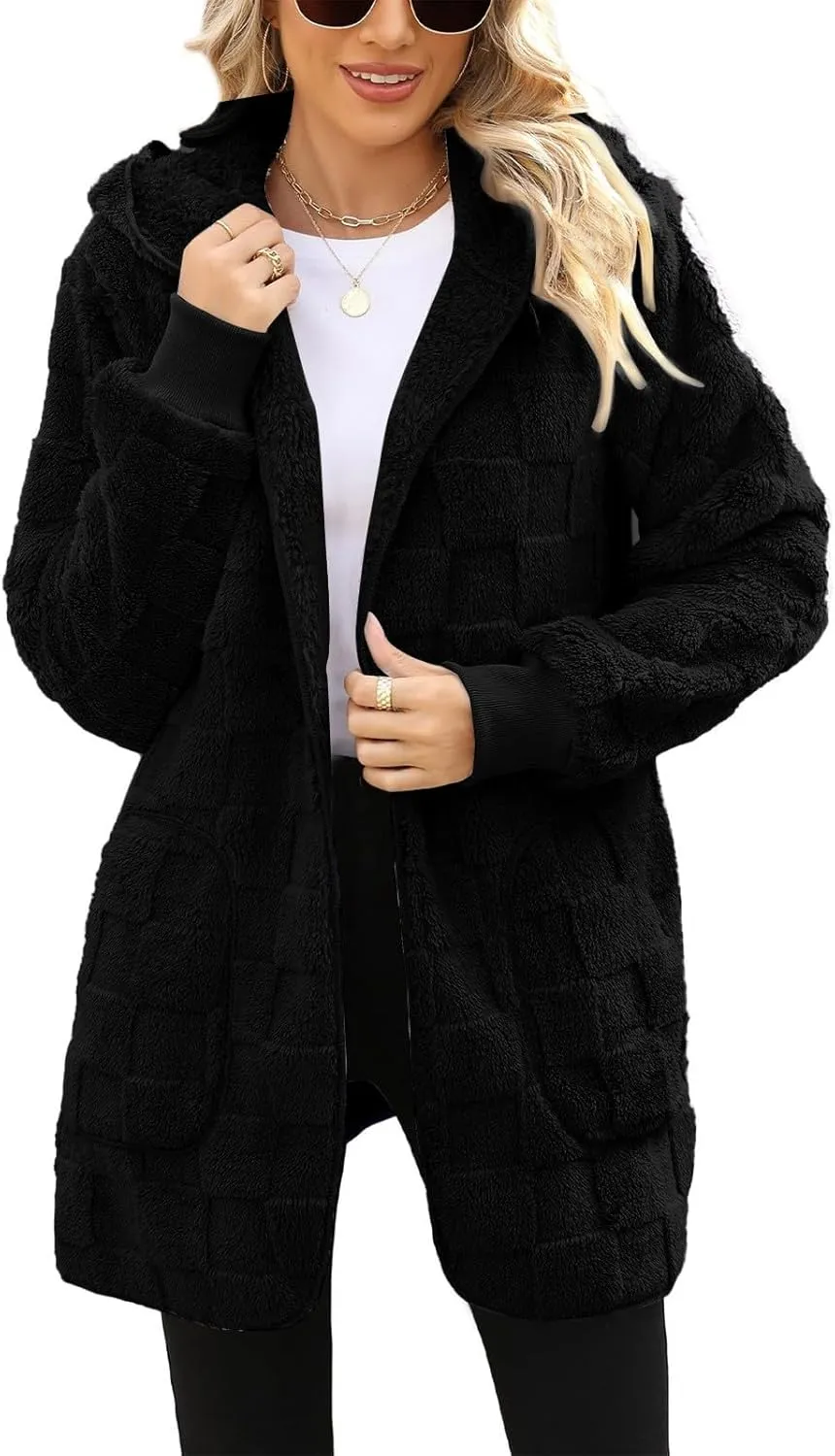 Womens Fleece Zip Up Jacket Shearling Coats Women Winter Dress Coats For Women Light Jackets For Women